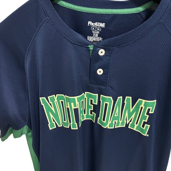 Notre Dame Fighting Irish 1/4 Button Shirt Size XL Proedge Blue - Picture 4 of 7